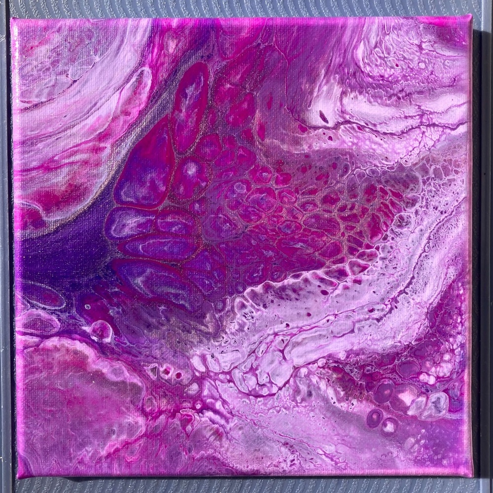 Ideasthesia 8"x8" Painting by Color Fluent Art (Purple/Pink)